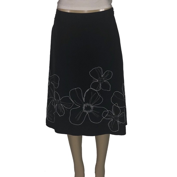 Liz Claiborne Dresses & Skirts - LIZ CLAIBORNE A-Line Skirt Floral Stitching Medium